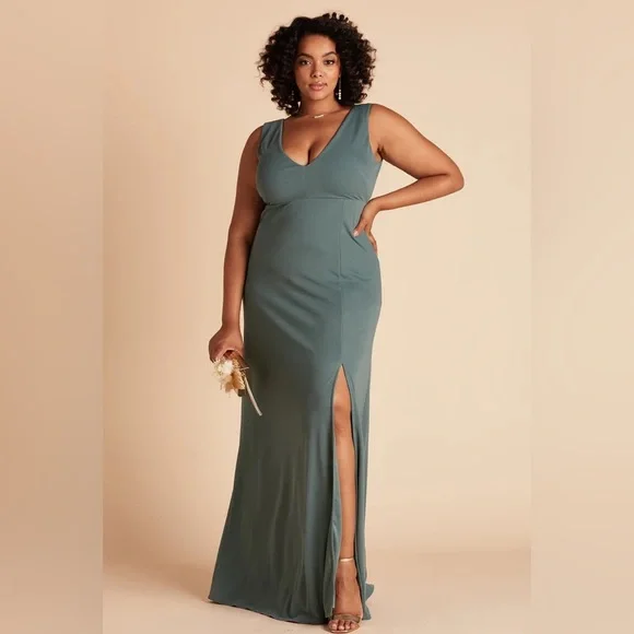 Birdy Grey SHAMIN DRESS CREPE SEA GLASS Curve 1X NEW NWT BRIDESMAID WEDDING - Picture 1 of 4